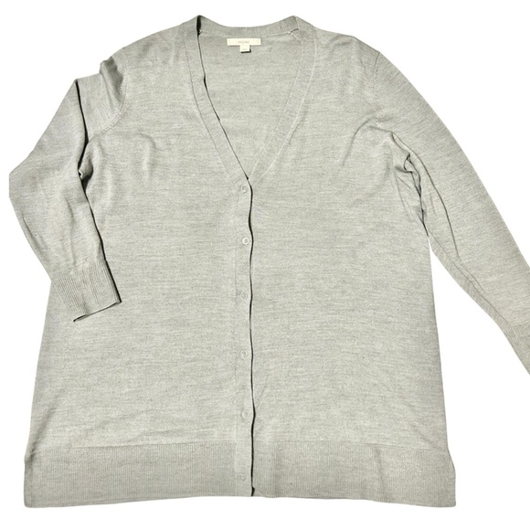 Sejour Sweaters - Sejour V-Neck Button-Up Cardigan – Women’s 2X – Gray – 50% Wool / 50% Acrylic